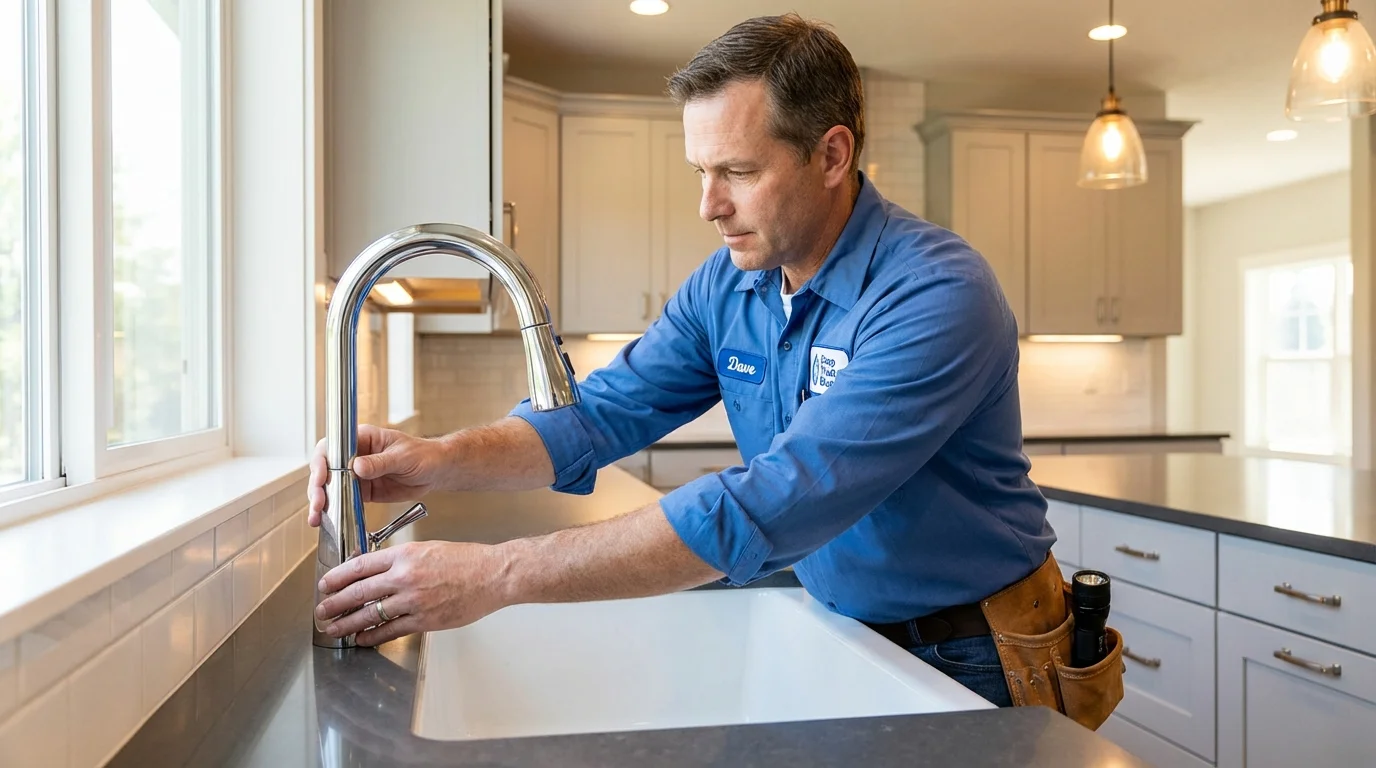 Kitchen faucet installation by Johns Plumbing LLC in Bainbridge Island