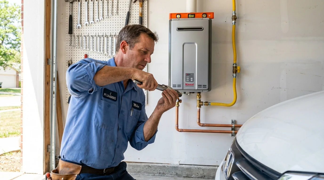 Tankless water heater installation by a Johns Plumbing LLC plumber in Bainbridge Island